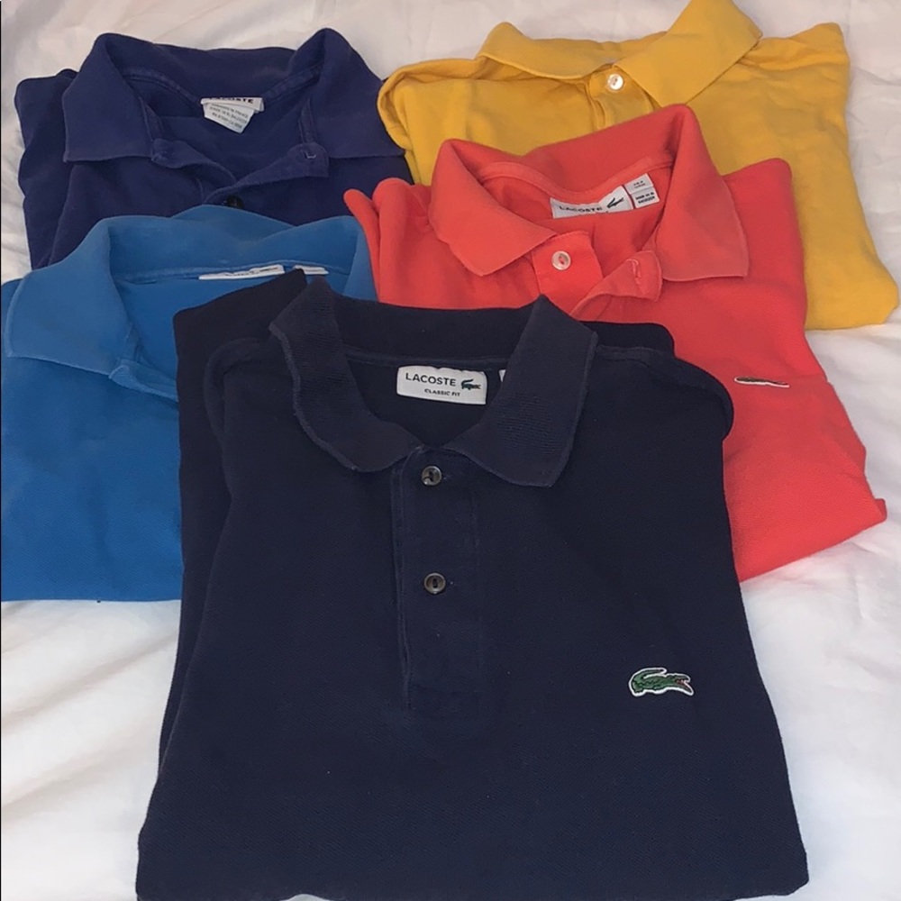 5 Lacoste shirts